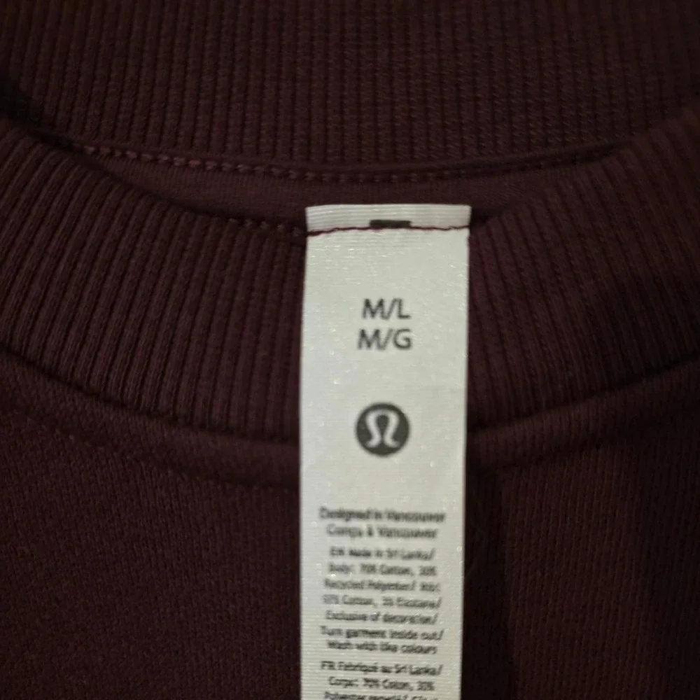 Lululemon burgundy crewneck sweatshirt
